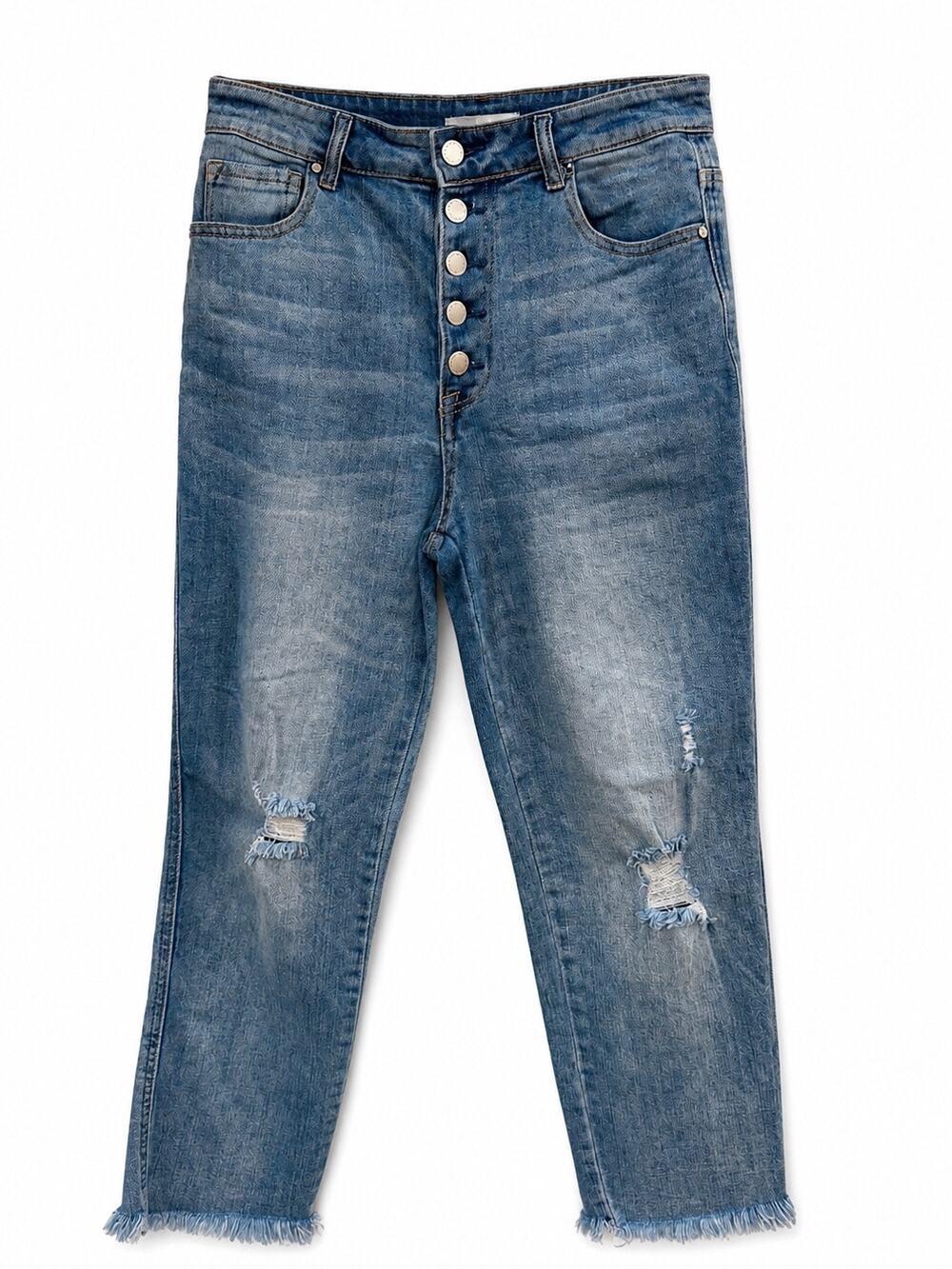 Risen Jeans- Straight Leg Distressed
